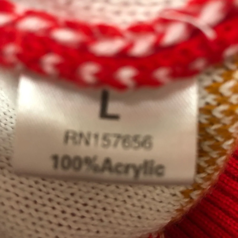 Rudolph the Red Nosed Reindeer Ugly Sweater - Large - Red - Picture 4 of 5